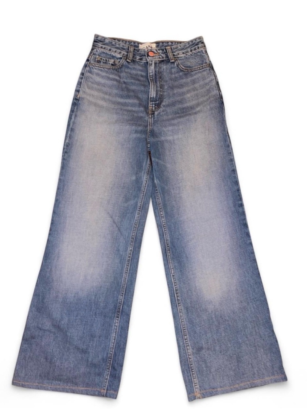 Ganni Wide Leg Women's Jeans in Faded Blue
